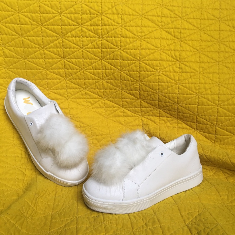 Sam Edelman Pom Pom Puff Sneaker White